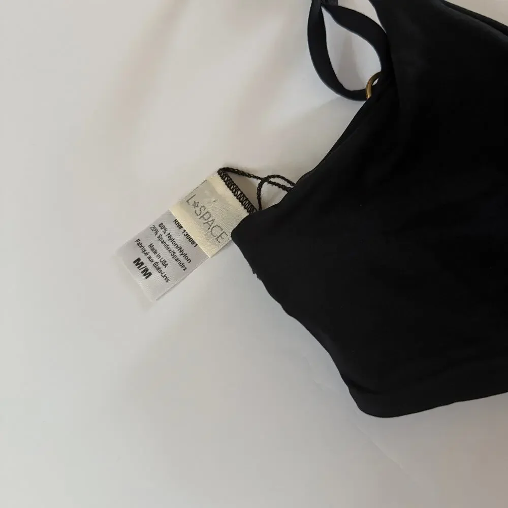 LSPACE Flashback Bikini Tie Front Top Sz Medium C015 - Picture 5 of 6